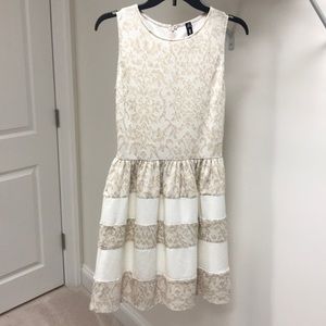 Lord & Taylor Cream and off white dress